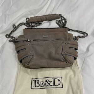 Be & D Taupe Bag with Chain Strap